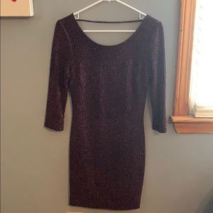 Trixxi long sleeve glitter dress